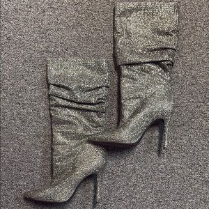 Jessica Simpson Silver Stiletto Heeled Boots